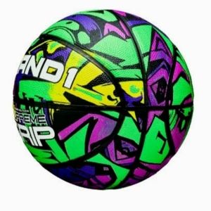 And1 Supreme Grip Softech Rubber Basketball 29.5" Green Purple